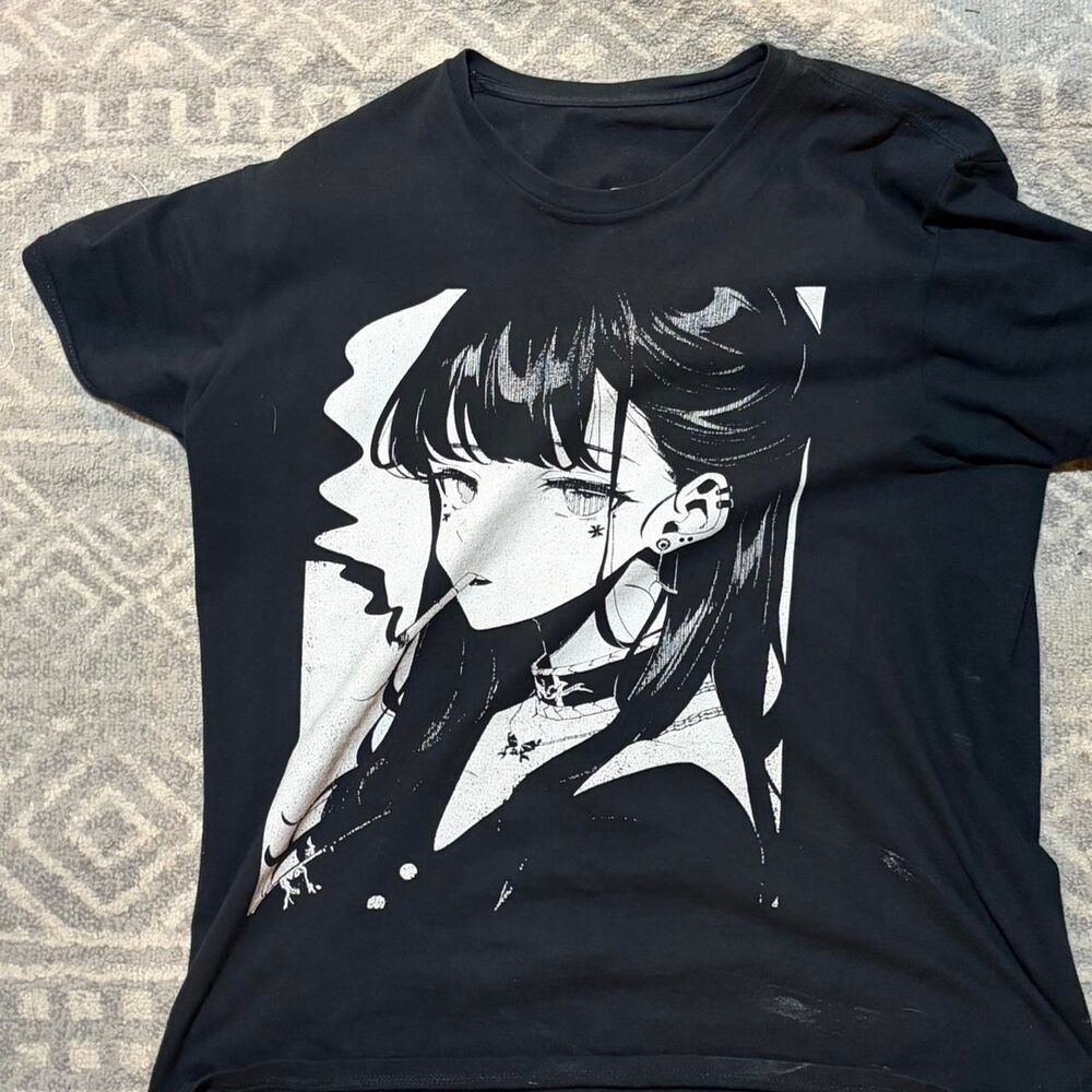 Smoking Anime Girl T-Shirt
